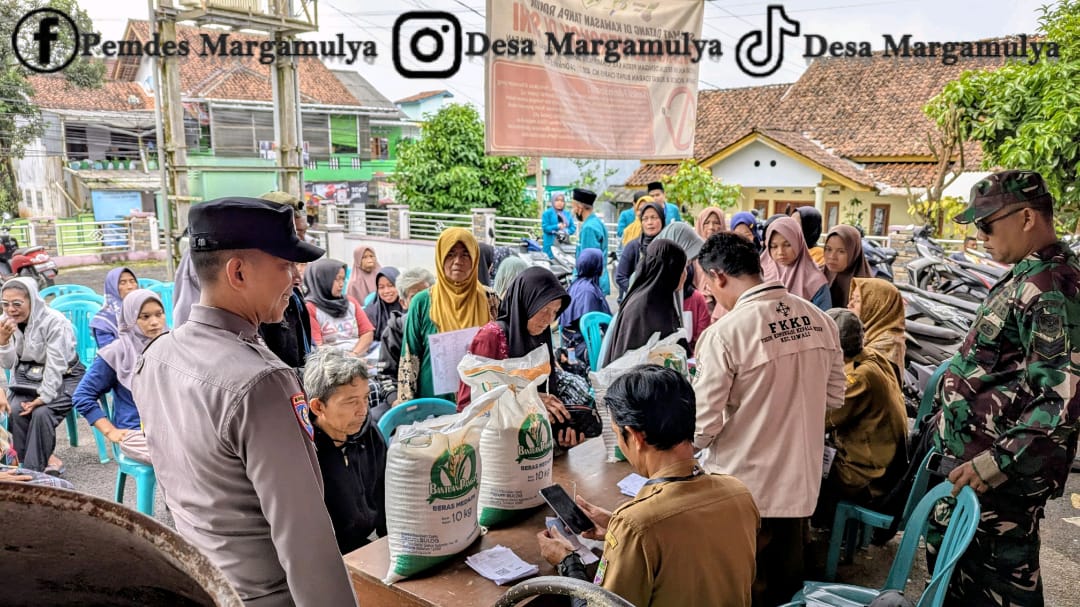 PENYALURAN BANTUAN BERAS BULAN JUNI–JULI 2025 DI DESA MARGAMULYA BERJALAN LANCAR